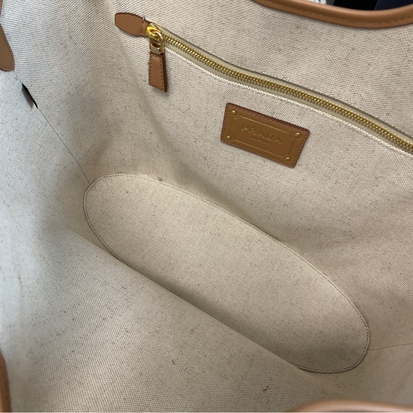 Prada Large Linen Blend Tote - Picture 5 of 10
